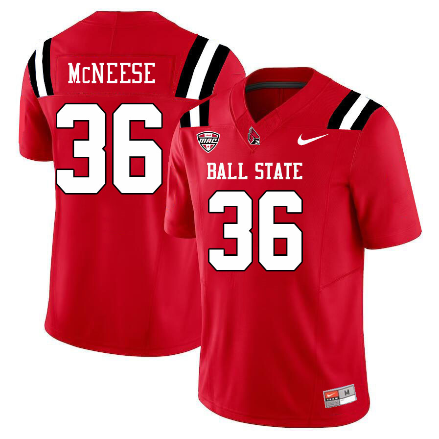 Ball State Cardinals #36 Khani McNeese College Football Jerseys Stitched Sale-Cardinal